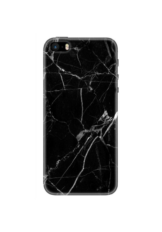 iPhone 5 Siyah Mermer Desenli Telefon Kılıfı