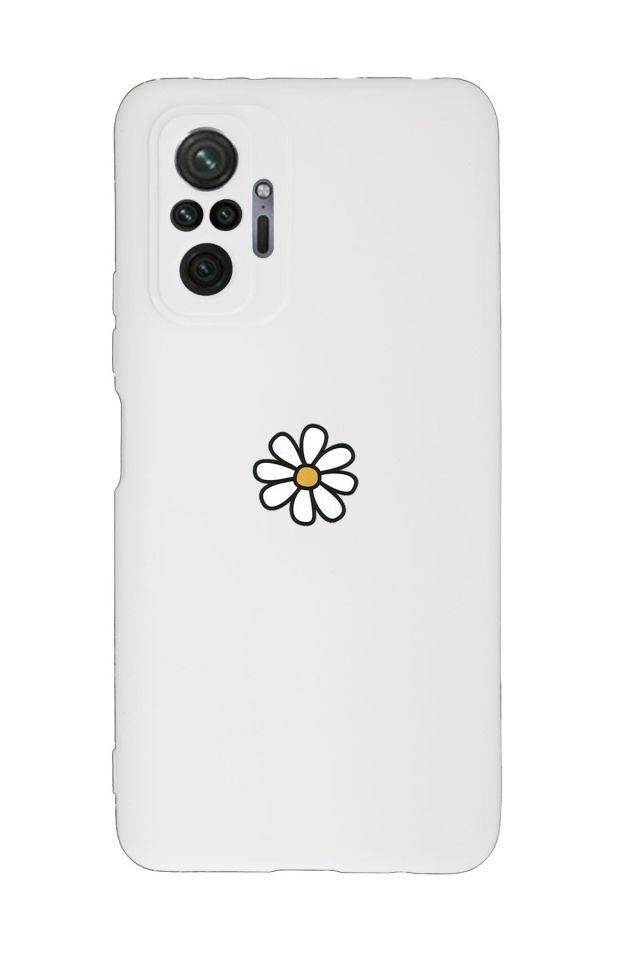Xiaomi Redmi Note 10 Pro Uyumlu Papatya Desenli Premium Silikonlu Lansman Telefon Kılıfı