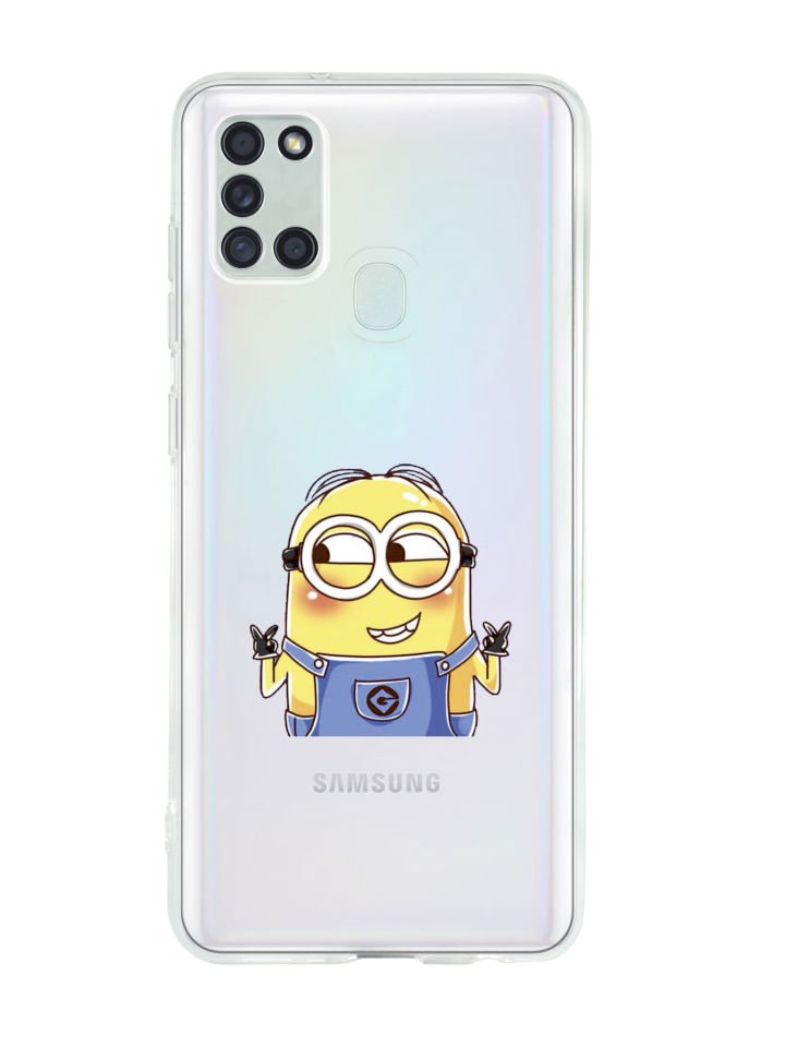 Samsung A21S Minions Desenli Premium Şeffaf Silikon Kılıf