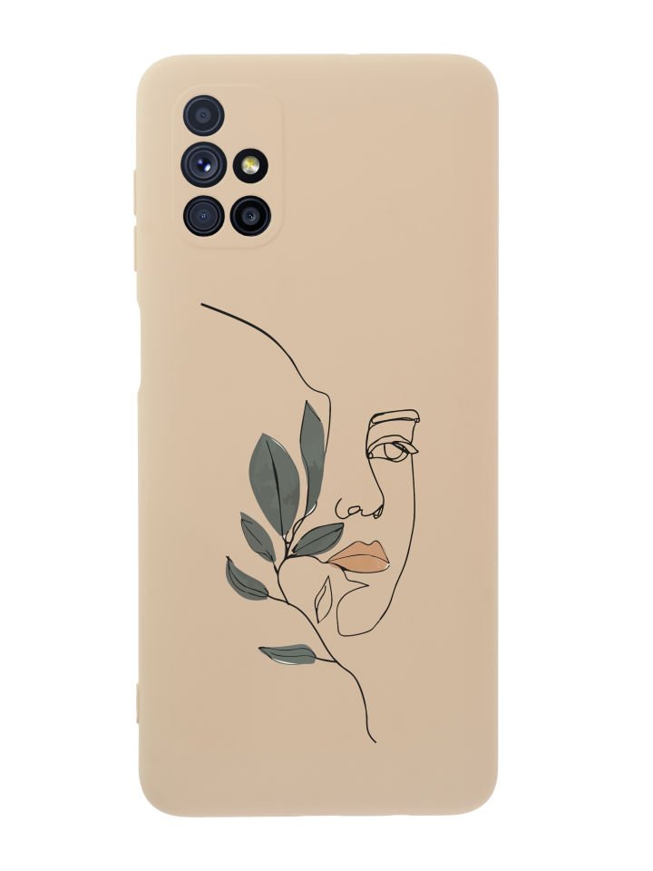 Samsung M51 Line Art Women Desenli Premium Silikonlu Telefon Kılıfı