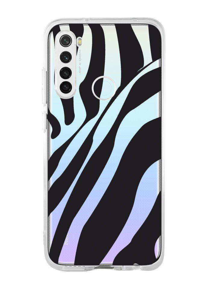 Redmi Note 8 Zebra Desenli Premium Şeffaf Silikon Kılıf
