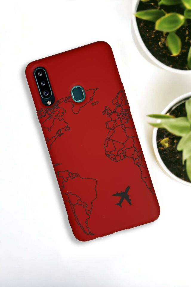 Huawei P30 Lite Uyumlu World Map Lines Desenli Premium Silikonlu Lansman Telefon Kılıfı