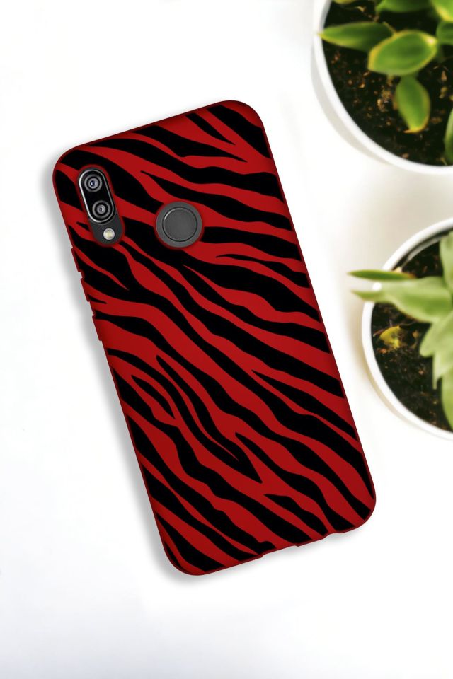 Huawei P20 Lite Uyumlu Zebra Pattern Desenli Premium Silikonlu Lansman Telefon Kılıfı