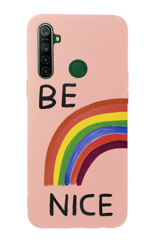 Realme 5i Be Nice Premium Silikonlu Telefon Kılıfı
