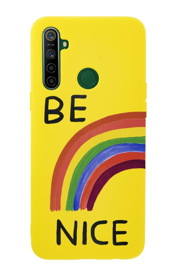 Realme 5i Be Nice Premium Silikonlu Telefon Kılıfı