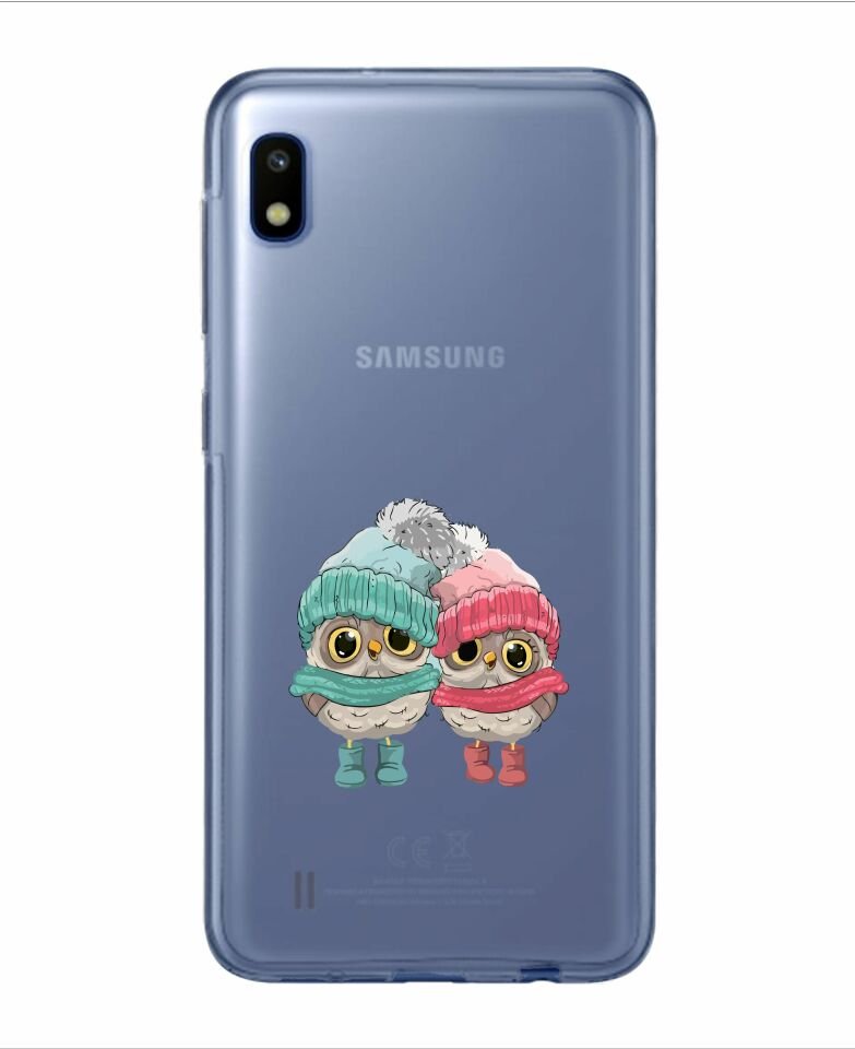 Sevgili Baykuşlar Tasarımlı Samsung A10S Şeffaf Telefon Kılıfı