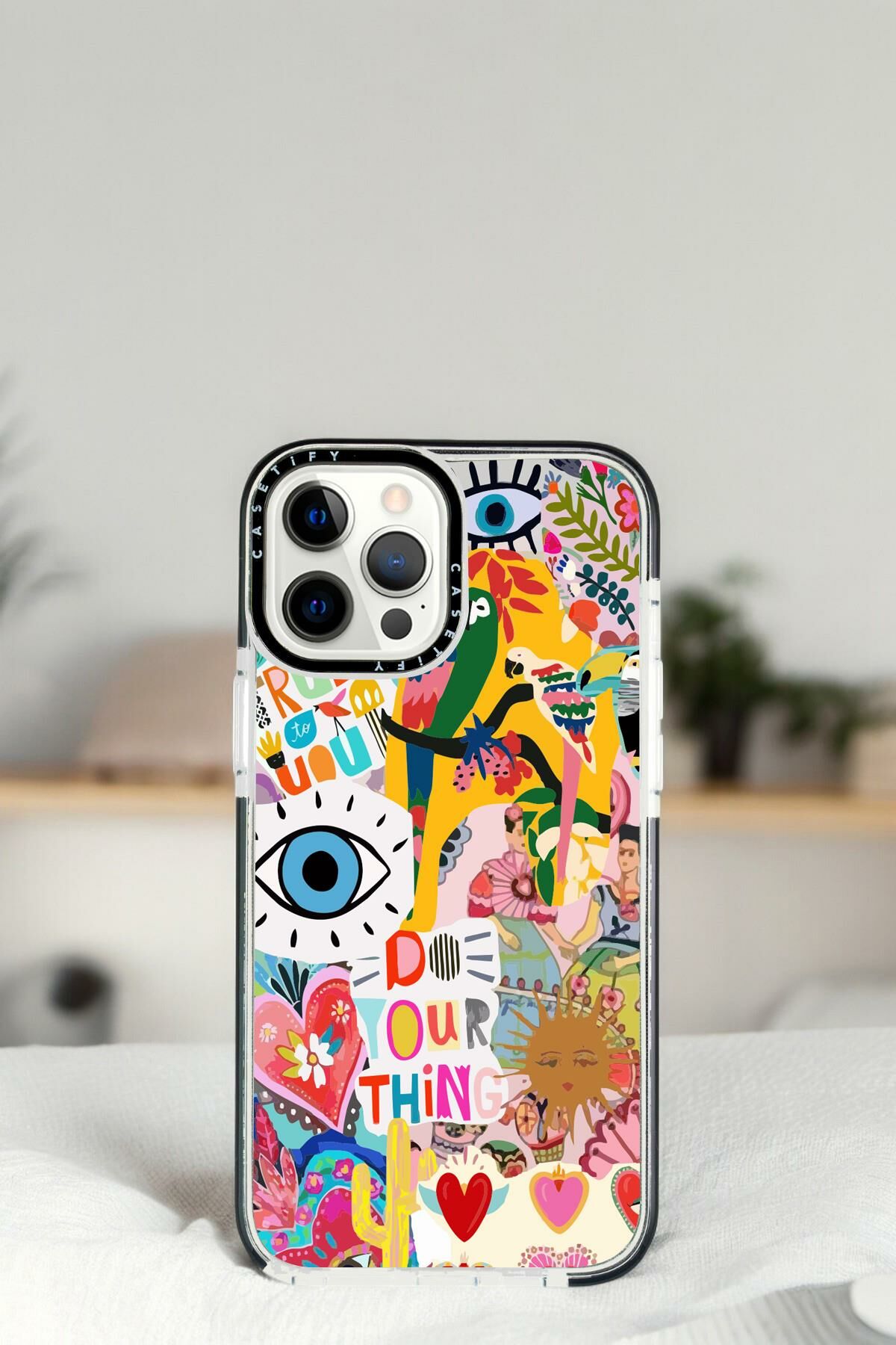 iPhone 15 Pro Max Fun Desenli Casetify Darbe Emci Silikonlu Telefon Kılıfı