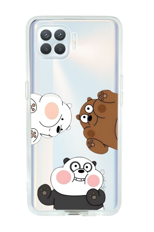 Oppo Reno 4 Lite Uyumlu Cute Animals Desenli Premium Şeffaf Silikon Kılıf