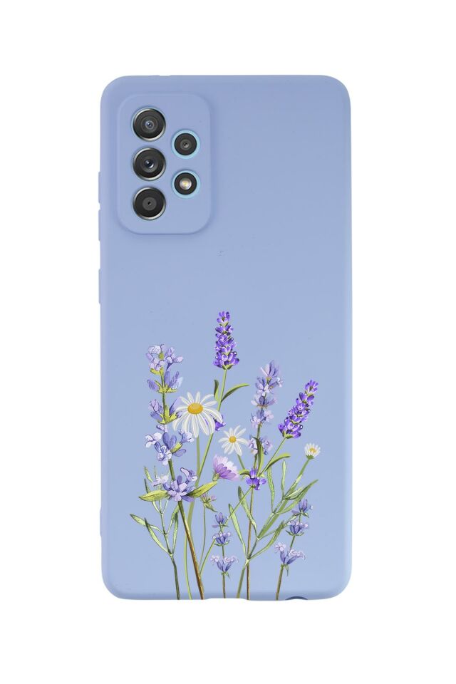 Samsung A23 Uyumlu Lavender Desenli Premium Silikonlu Lansman Telefon Kılıfı
