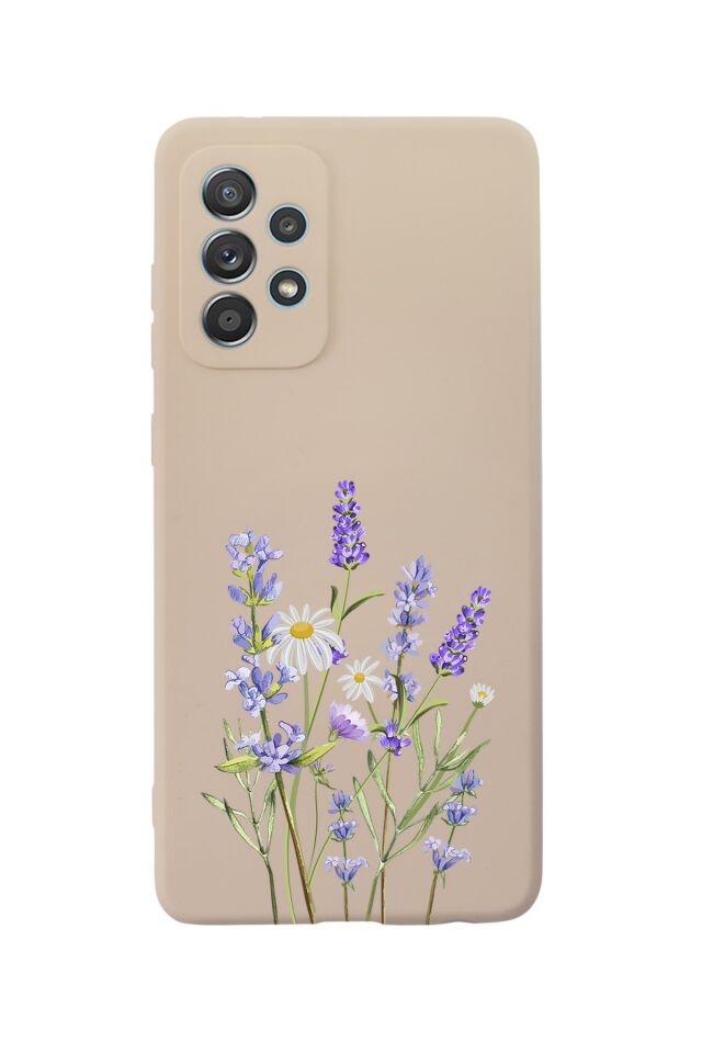 Samsung A23 Uyumlu Lavender Desenli Premium Silikonlu Lansman Telefon Kılıfı