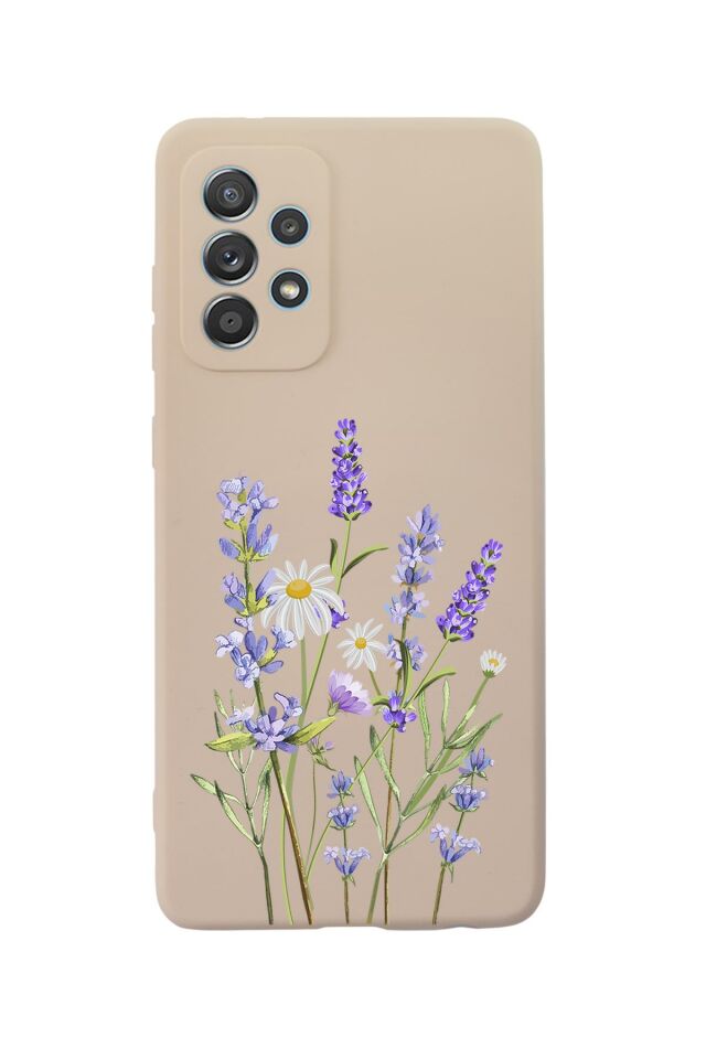 Samsung Galaxy A53 Uyumlu Lavender Desenli Premium Silikonlu Lansman Telefon Kılıfı
