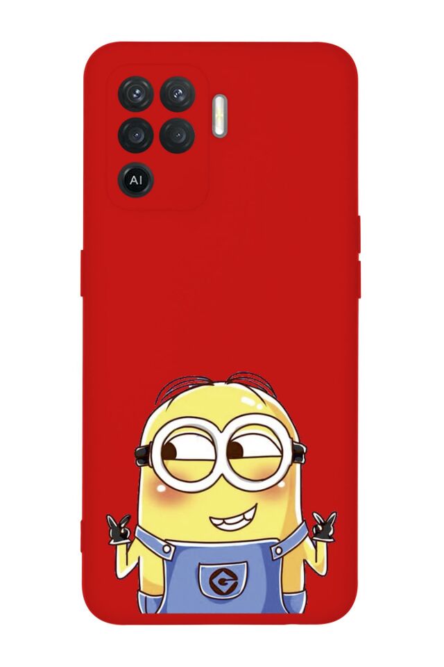 Oppo Reno 5 Lite Minions Desenli Premium Silikonlu Telefon Kılıfı