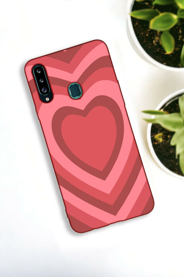 Huawei P30 Lite Uyumlu Pembe Kalpler Desenli Premium Silikonlu Lansman Telefon Kılıfı