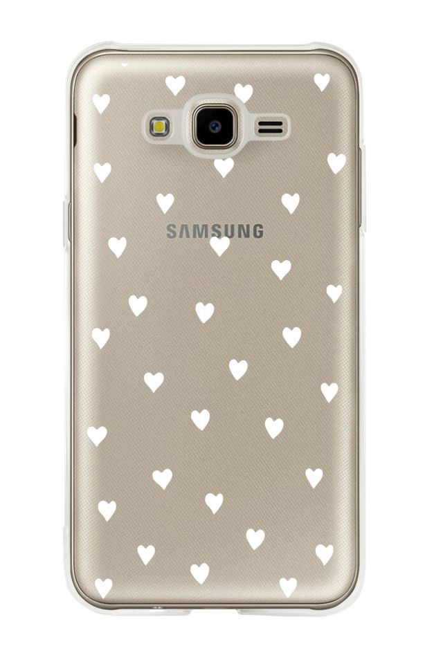 Samsung J7 Core Uyumlu Beyaz Kalpler Premium Şeffaf Silikon Kılıf