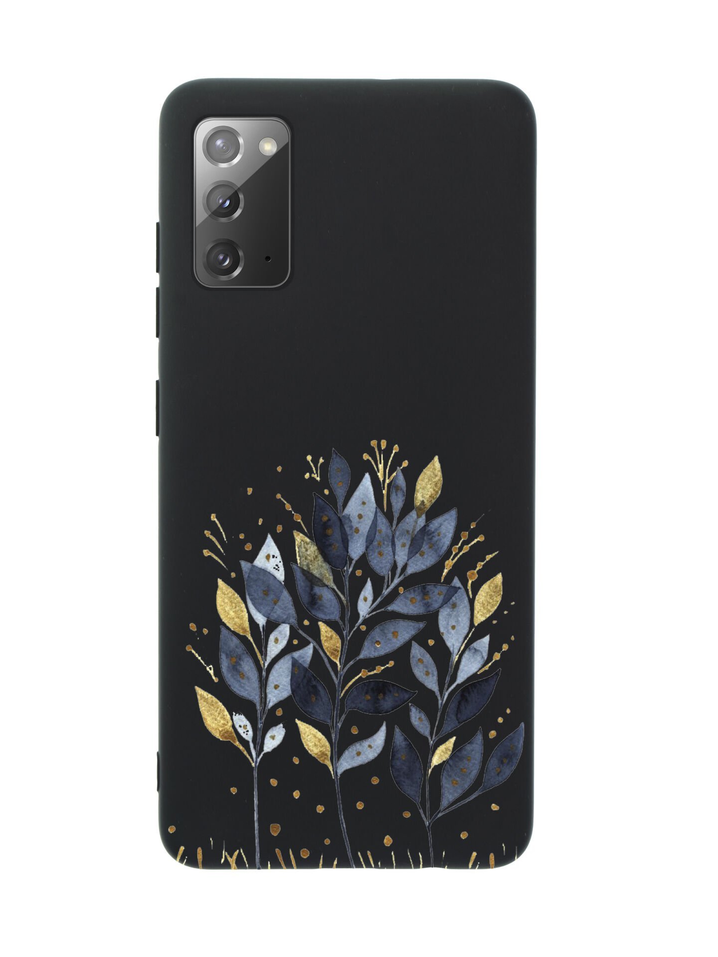 Samsung Note 20 Mavi Yaprak Desenli Premium Silikonlu Telefon Kılıfı