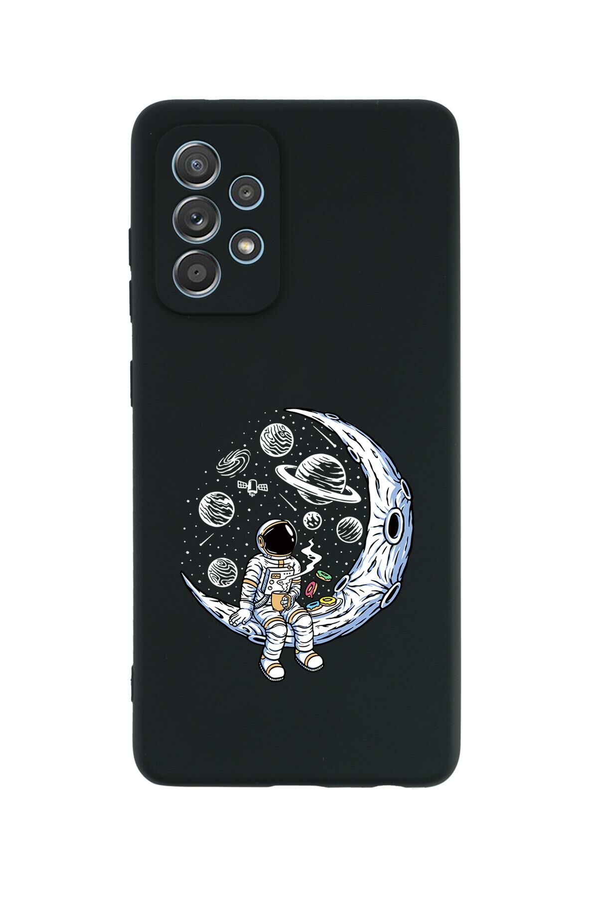 Samsung A23 Uyumlu Keyifli Astronot Desenli Premium Silikonlu Lansman Telefon Kılıfı