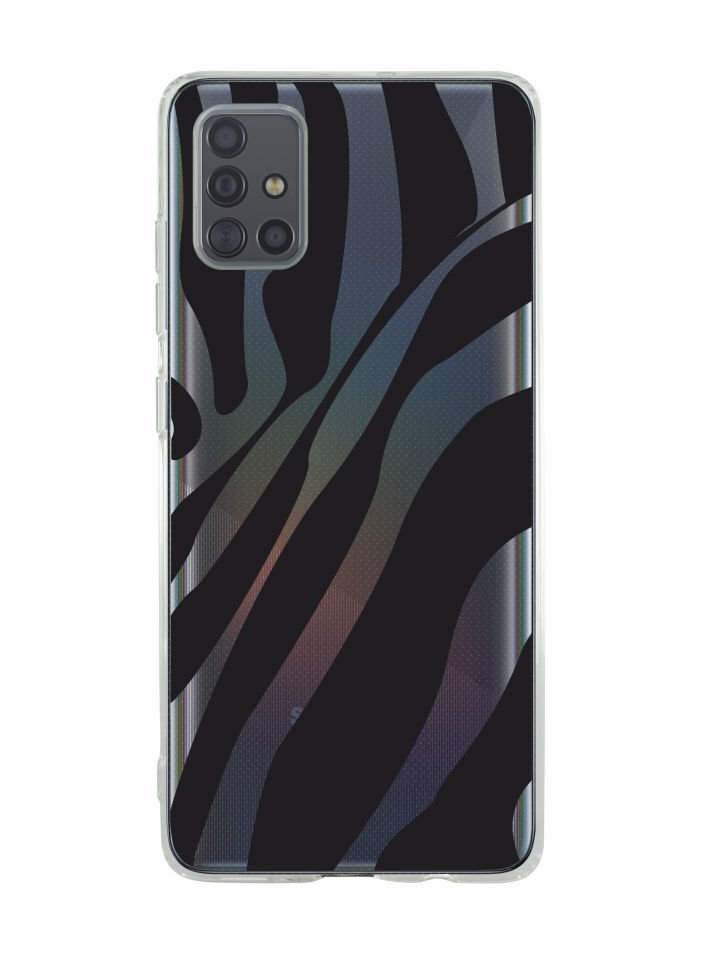 Samsung A71 Zebra Desenli Premium Şeffaf Silikon Kılıf