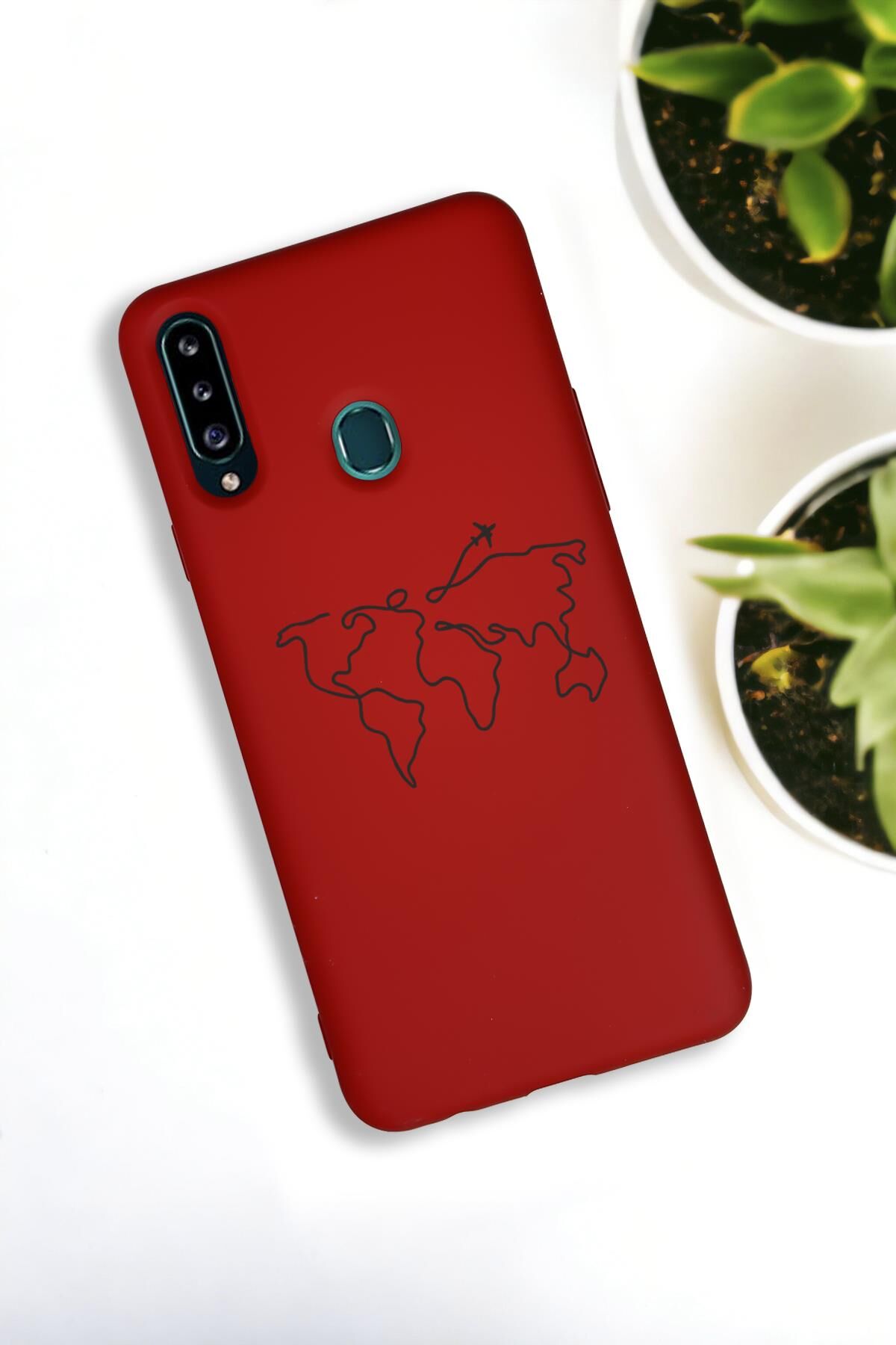 Huawei P30 Lite Uyumlu Dünya Harita Rotalı Desenli Premium Silikonlu Lansman Telefon Kılıfı