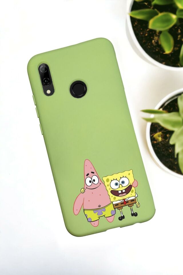 Huawei P Smart 2019 Uyumlu Sünger Bob ve Patrick Star Desenli Premium Silikonlu Lansman Telefon Kılıfı