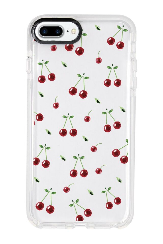 iPhone 8 Plus Uyumlu Kiraz Candy Bumper Silikonlu Telefon Kılıfı