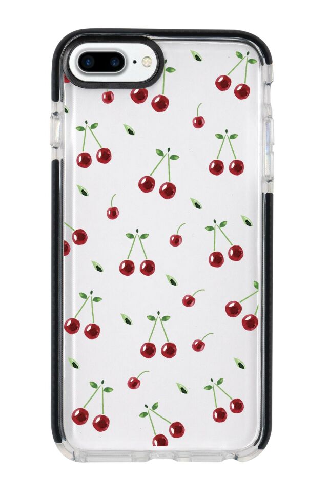 iPhone 8 Plus Uyumlu Kiraz Candy Bumper Silikonlu Telefon Kılıfı