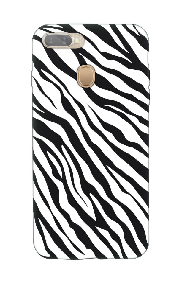 Oppo AX7 Zebra Pattern Premium Silikonlu Telefon Kılıfı