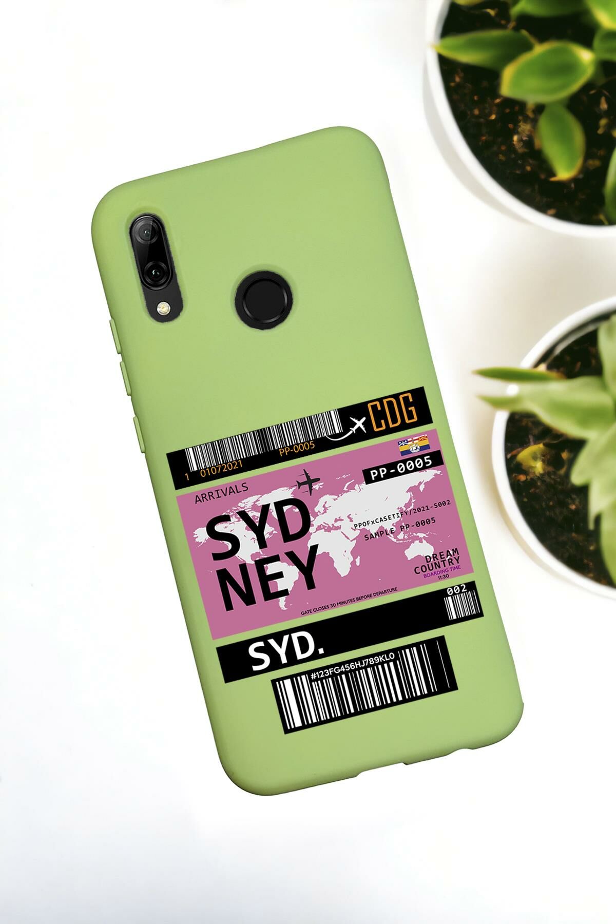 Huawei P Smart 2019 Uyumlu Sydney Ticket Desenli Premium Silikonlu Lansman Telefon Kılıfı