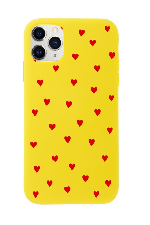iPhone 11 Pro Max Uyumlu Sevimli Kalpler Desenli Premium Silikonlu Telefon Kılıfı