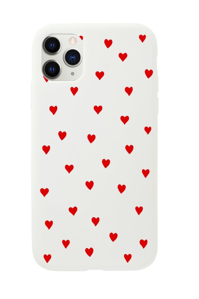 iPhone 11 Pro Uyumlu Sevimli Kalpler Desenli Premium Silikonlu Telefon Kılıfı