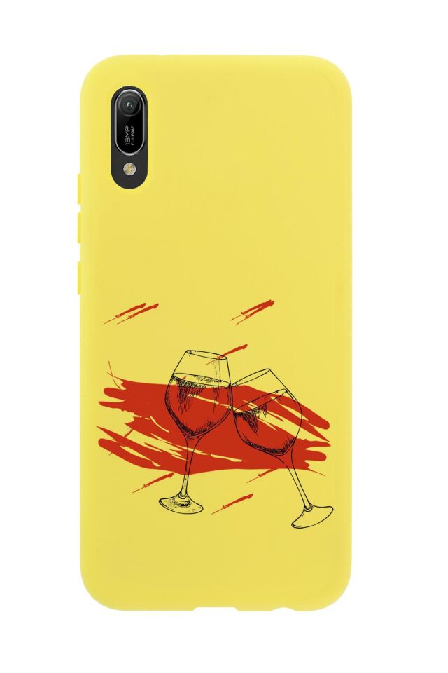 Huawei Y6 Pro 2019 Spilled Wine Premium Silikonlu Telefon Kılıfı
