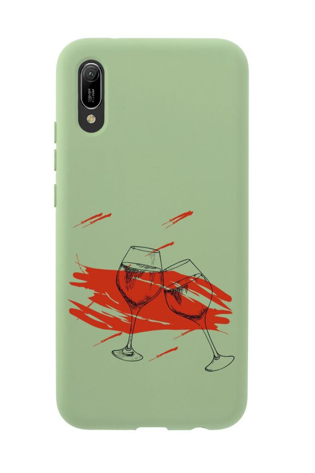 Huawei Y6 Pro 2019 Spilled Wine Premium Silikonlu Telefon Kılıfı