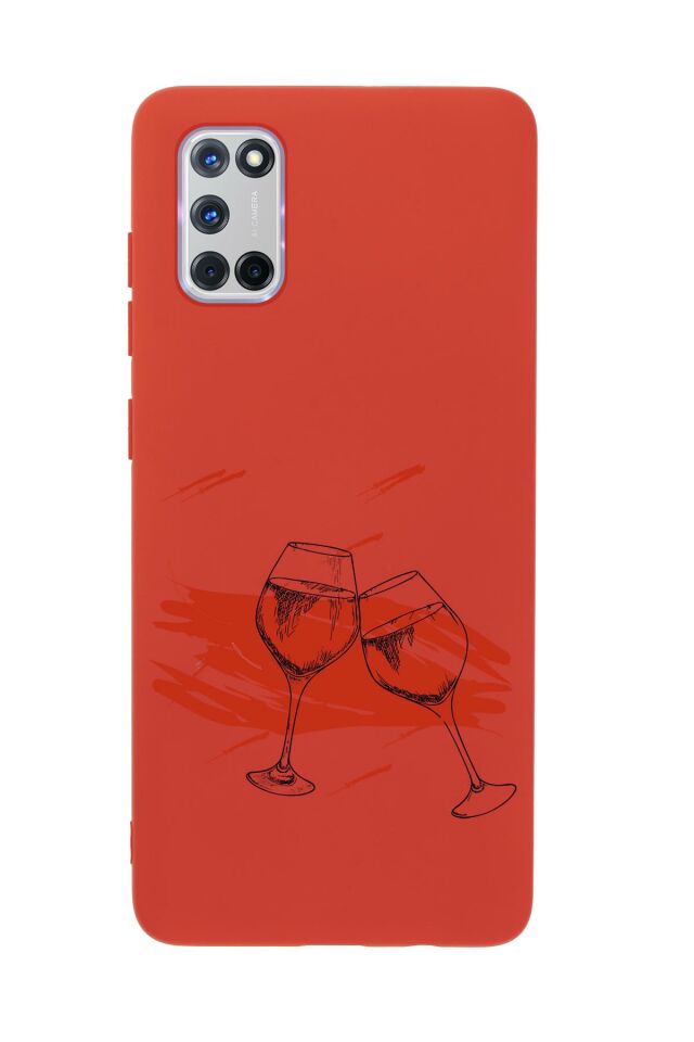 Oppo A52 Spilled Wine Premium Silikonlu Telefon Kılıfı