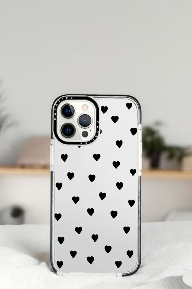 iPhone 15 Pro Siyah Kalpler Desenli Casetify Darbe Emci Silikonlu Telefon Kılıfı