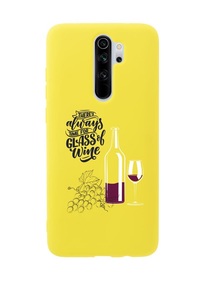 Xiaomi Redmi Note 8 Pro Wine And Grape Premium Silikonlu Telefon Kılıfı