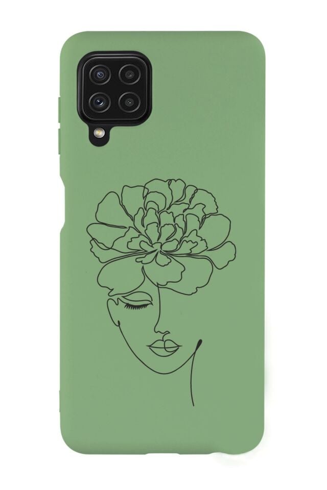 Samsung Galaxy A22 Uyumlu Flower Women  Desenli Premium Silikonlu Lansman Telefon Kılıfı