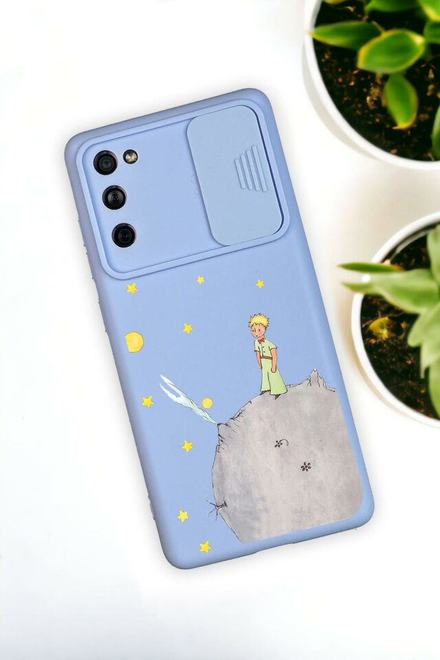 Samsung S21 Uyumlu Küçük Prens Desenli Kamera Koruma Slider Kapaklı Silikonlu Telefon Kılıfı