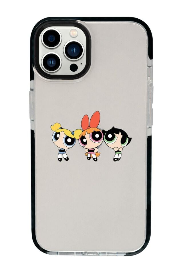 iPhone 13 Pro Max Powerpuff Girls Candy Bumper Darbe Emci Silikonlu Telefon Kılıfı