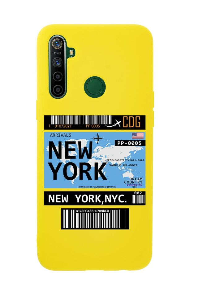 Realme 5i New York Premium Silikonlu Telefon Kılıfı
