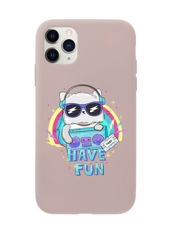 iPhone 11 Pro Funny Cat Premium Lansman Silikonlu Kılıf