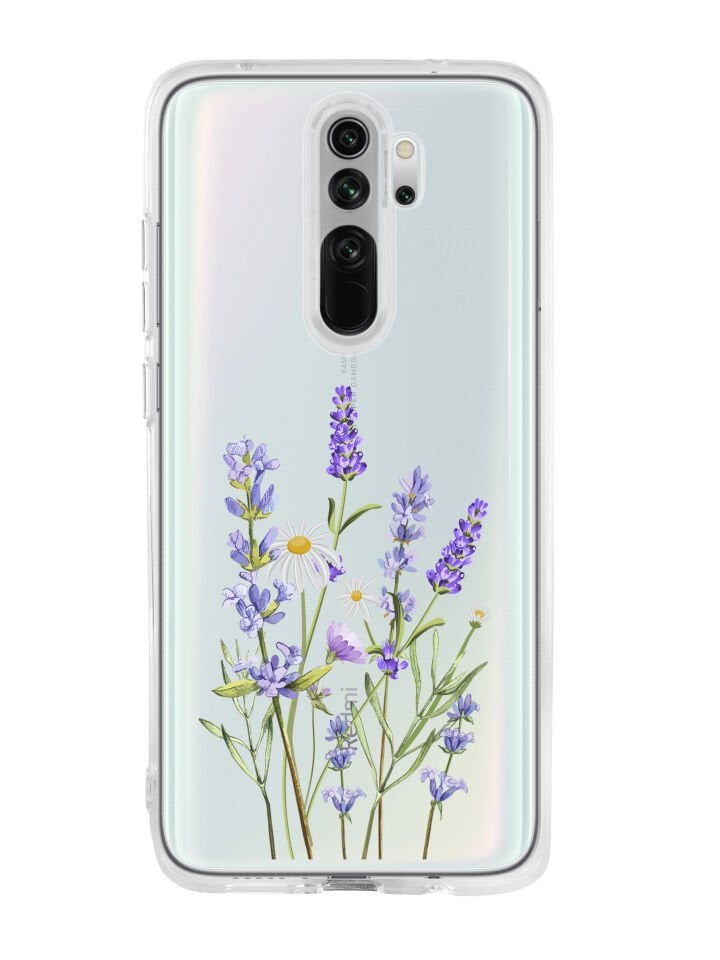 Redmi Note 8 Pro Lavender Desenli Premium Şeffaf Silikon Kılıf