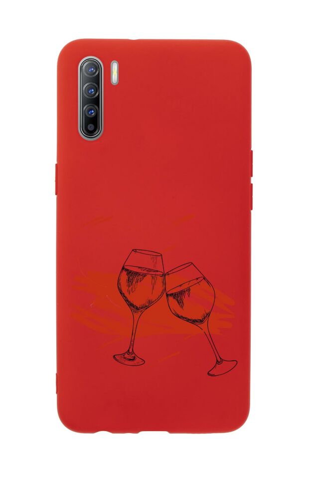 Oppo Reno 3 Spilled Wine Premium Silikonlu Telefon Kılıfı