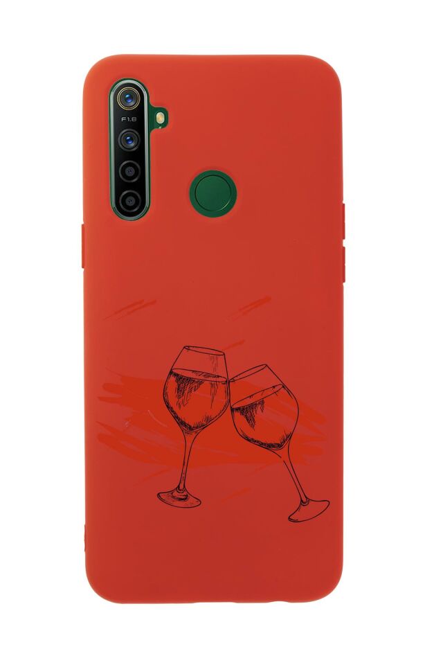 Realme 5i Spilled Wine Premium Silikonlu Telefon Kılıfı