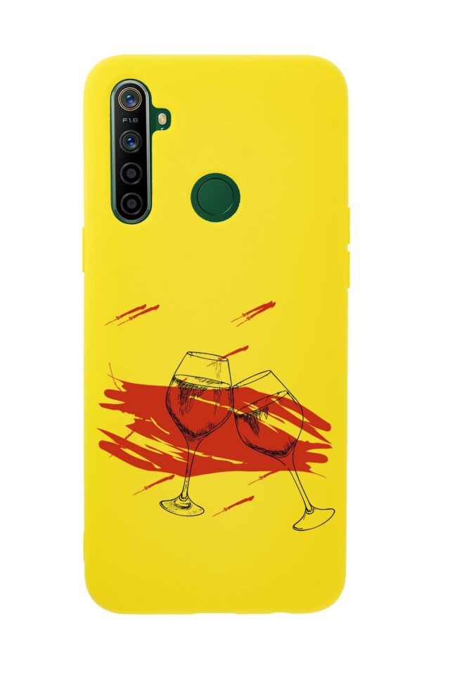 Realme 5i Spilled Wine Premium Silikonlu Telefon Kılıfı