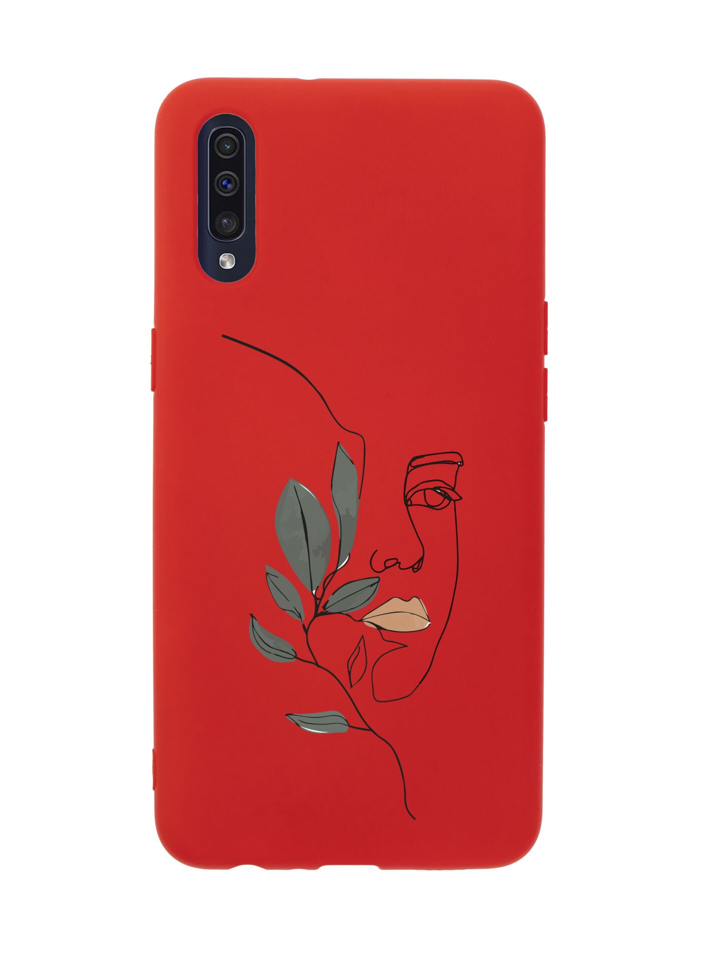 Samsung A50 Line Art Women Desenli Premium Silikonlu Telefon Kılıfı