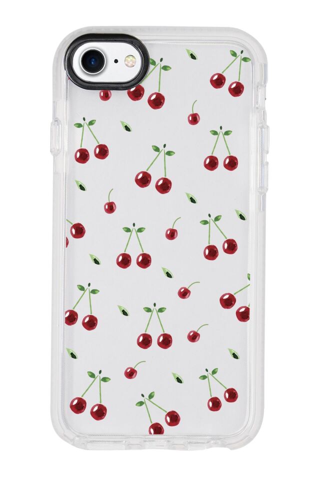 iPhone 8 Uyumlu Kiraz Candy Bumper Silikonlu Telefon Kılıfı