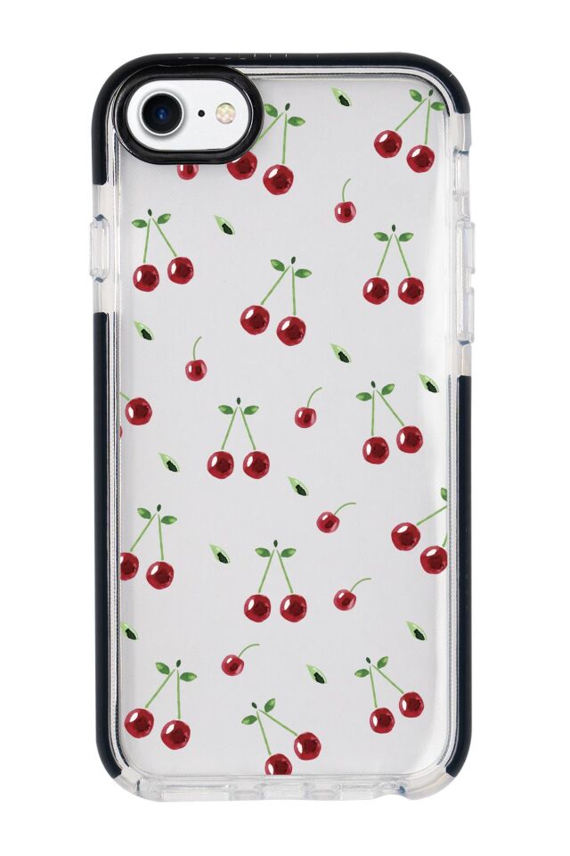 iPhone 8 Uyumlu Kiraz Candy Bumper Silikonlu Telefon Kılıfı