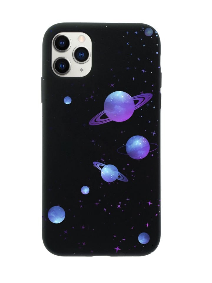 iPhone 11 Pro Galaxy and Stars Premium Lansman Silikonlu Kılıf