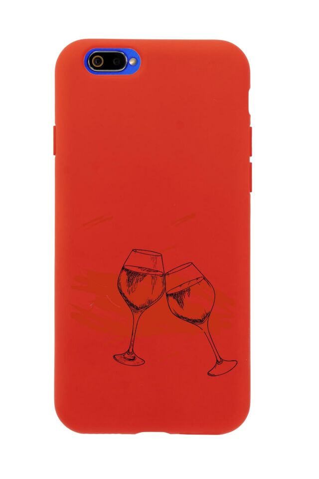 Realme C2 Spilled Wine Premium Silikonlu Telefon Kılıfı