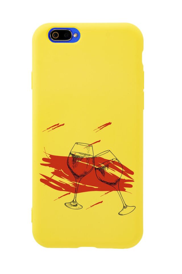Realme C2 Spilled Wine Premium Silikonlu Telefon Kılıfı
