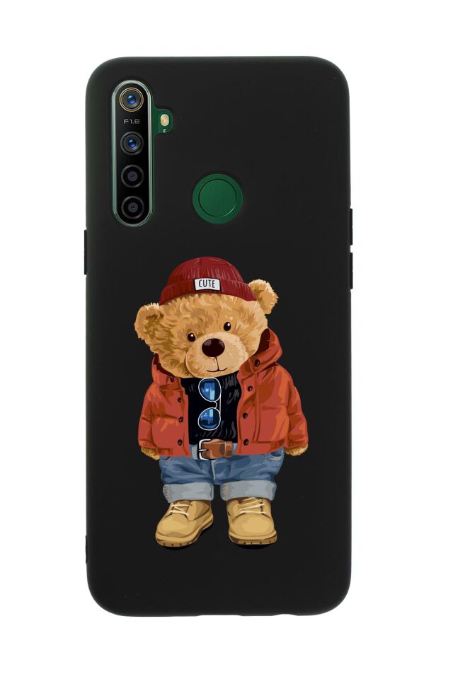 Realme 5i Teddy Bear Premium Silikonlu Telefon Kılıfı